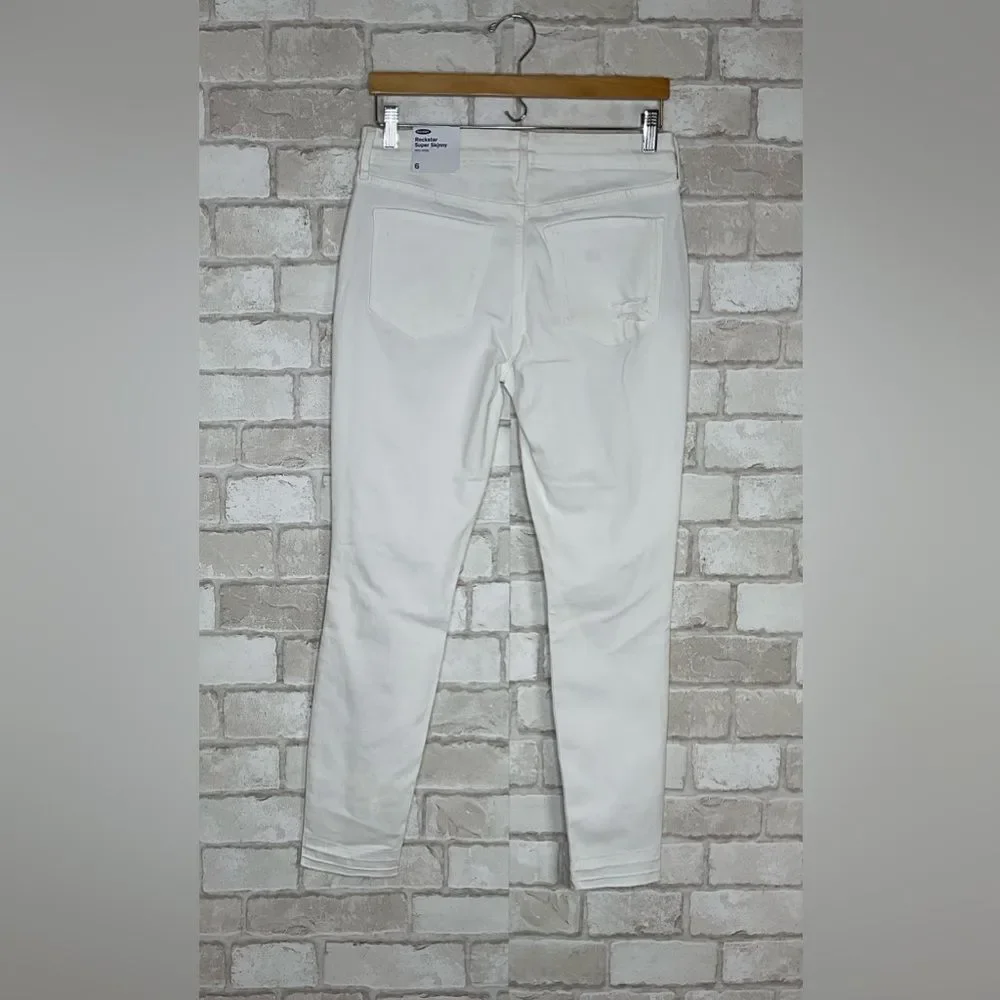 NWT Old Navy Rockstar Super Skinny Distressed Mid-rise Jeans Size 6